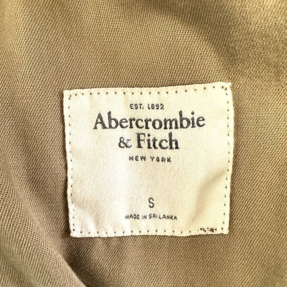 Abercrombie & Fitch Jacket Coat Size Small S Belted Tan Beige Utility Lyocell - Picture 6 of 8